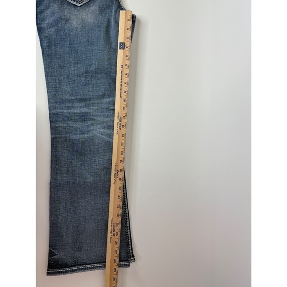 New Rock Revival Jeans Women's 28x30‎ Cyrus Easy Boot Y2K Rhinestone Denim Blue - Picture 6 of 13